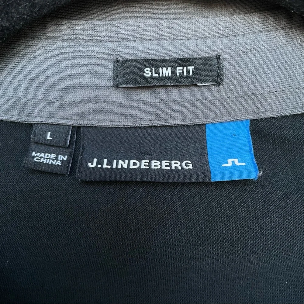 J. Lindeberg Prisco Slim Lux Bridge Jersey Polo Grey/Black L - Picture 12 of 14